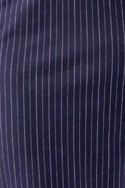 Bateau Neck Stretch Dress - Pinstripe - Final Sale Navy