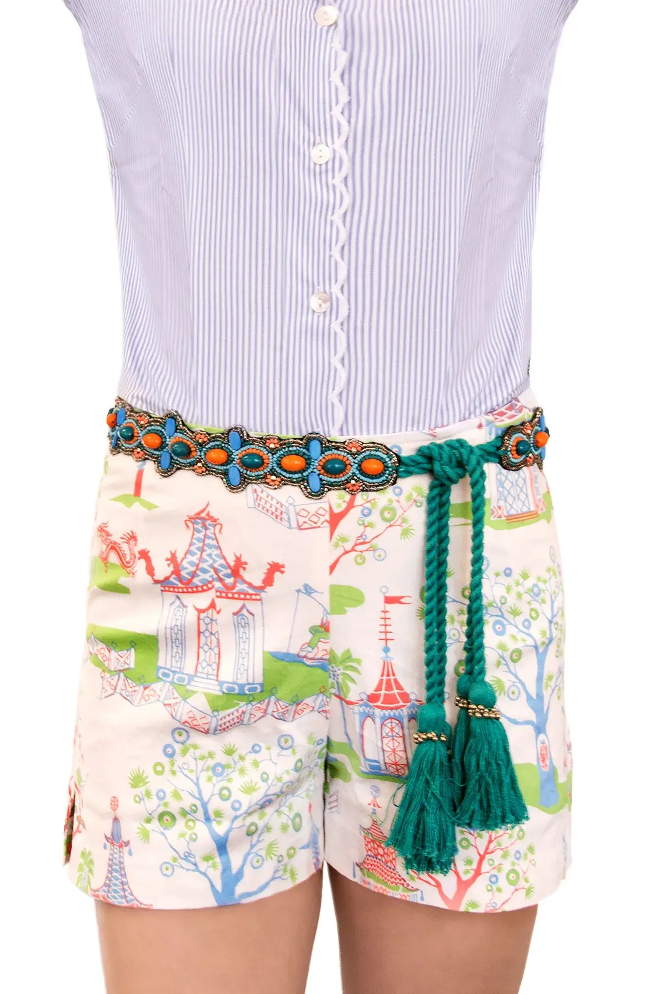 Adjustable Tassel Tie - Splash Sash Teal