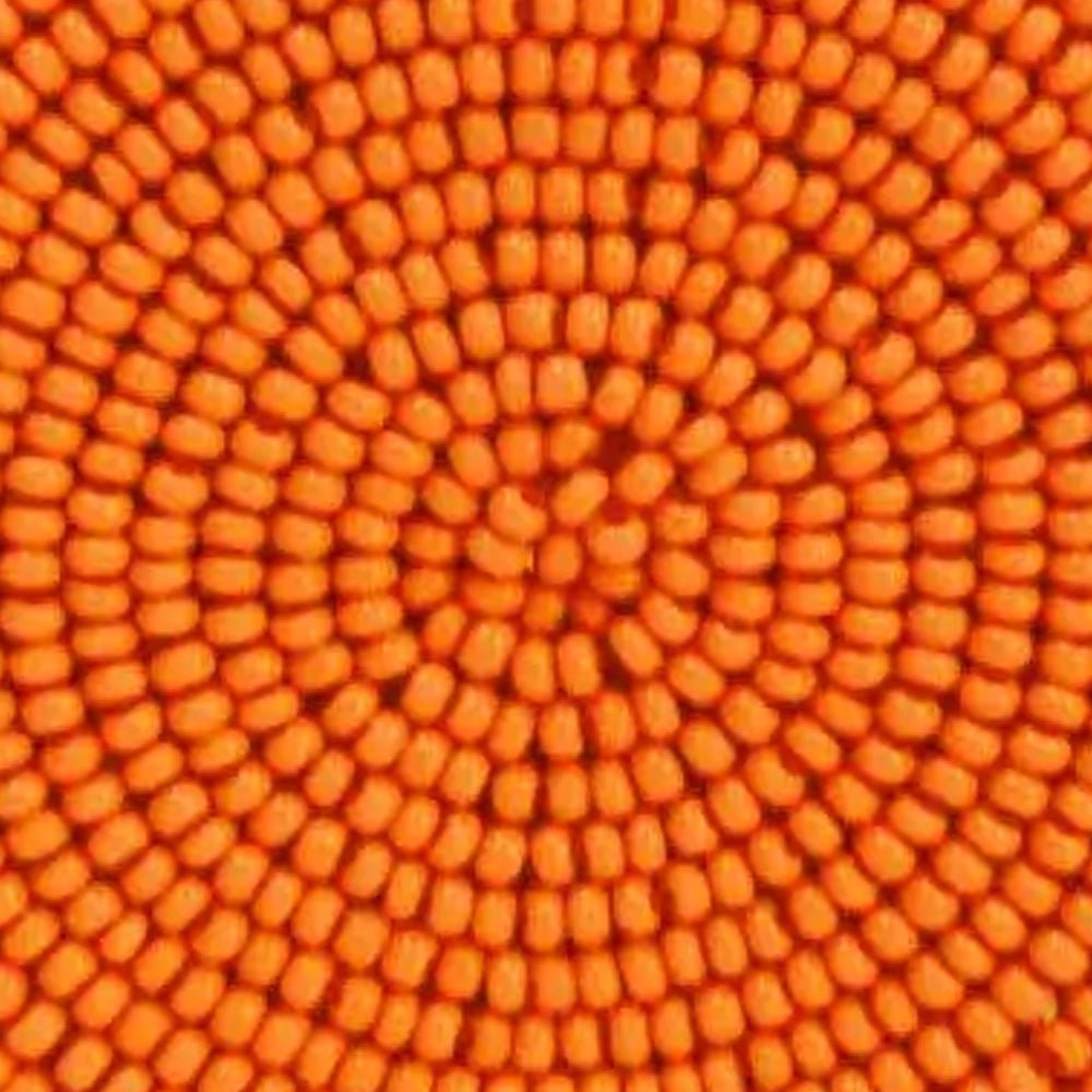 Beaded Circle Clip Earrings - Capetown Orange