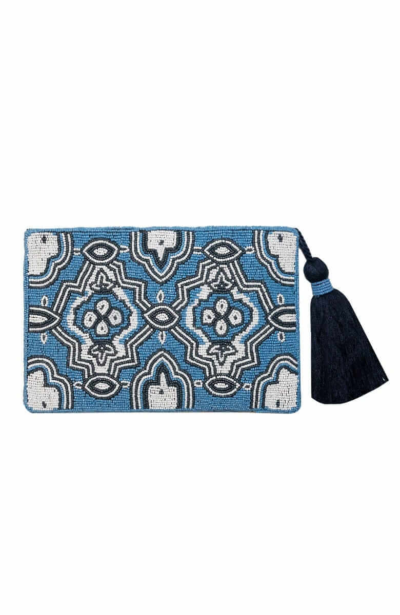 Beaded Clutch - Crest Crush Blues