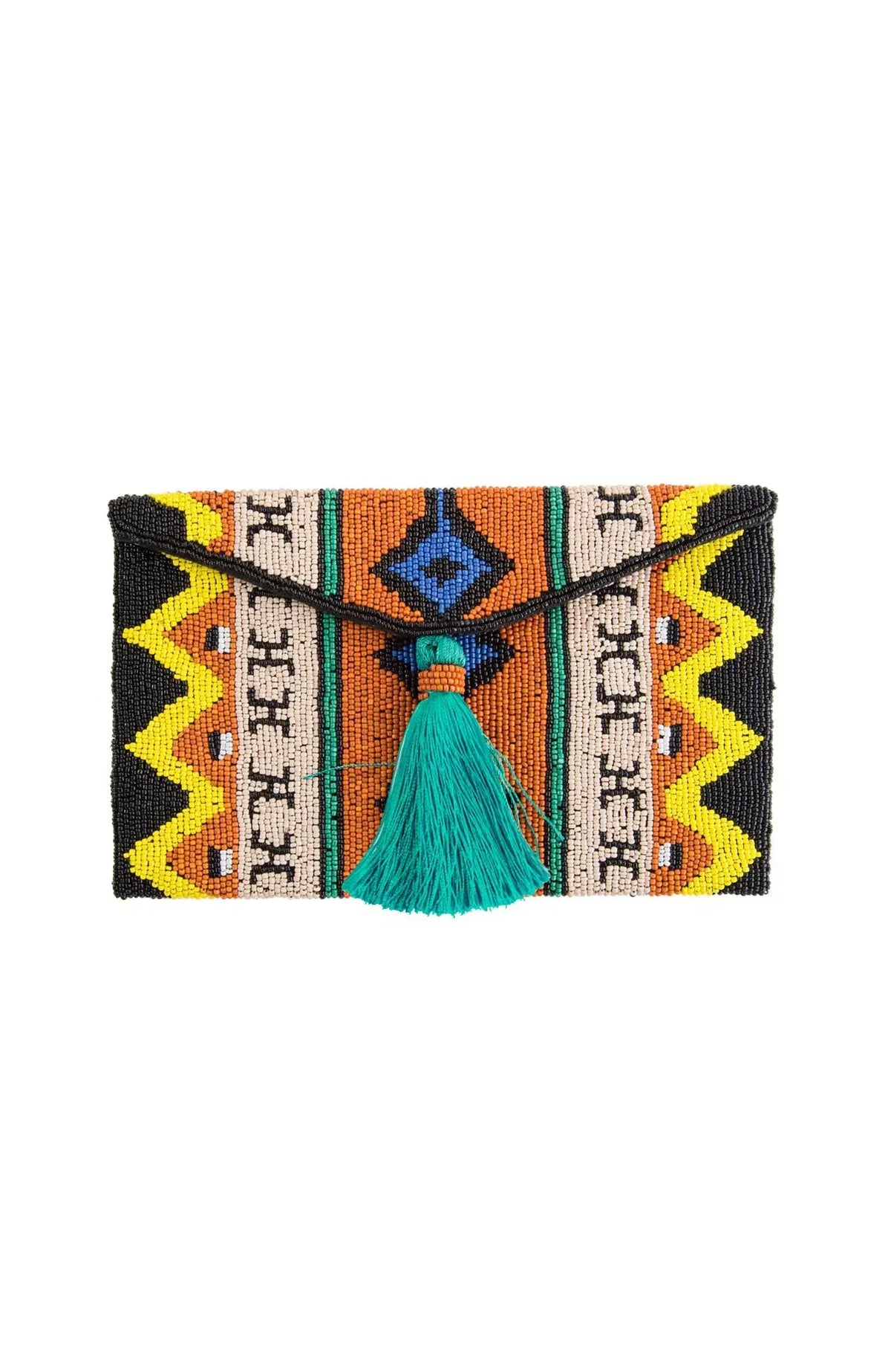 Hand beaded Clutch - Azteca Multi One-Size