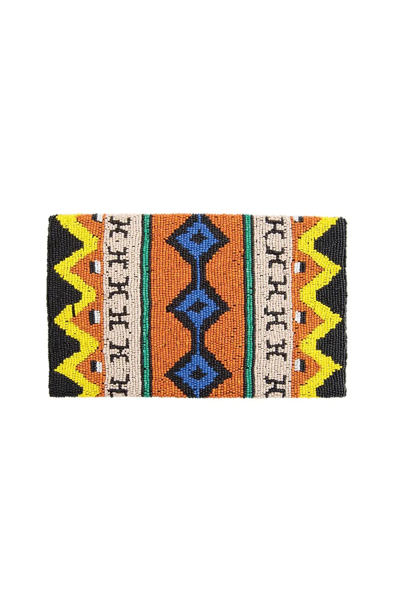 Hand beaded Clutch - Azteca Multi One-Size