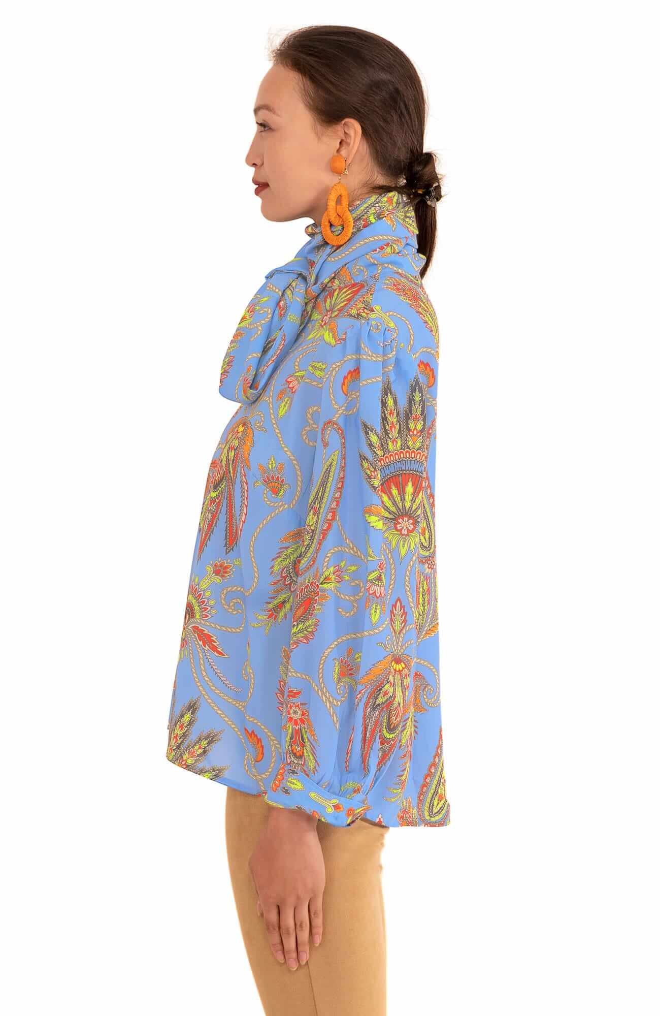 Billow Tie Blouse - Plume - Final Sale