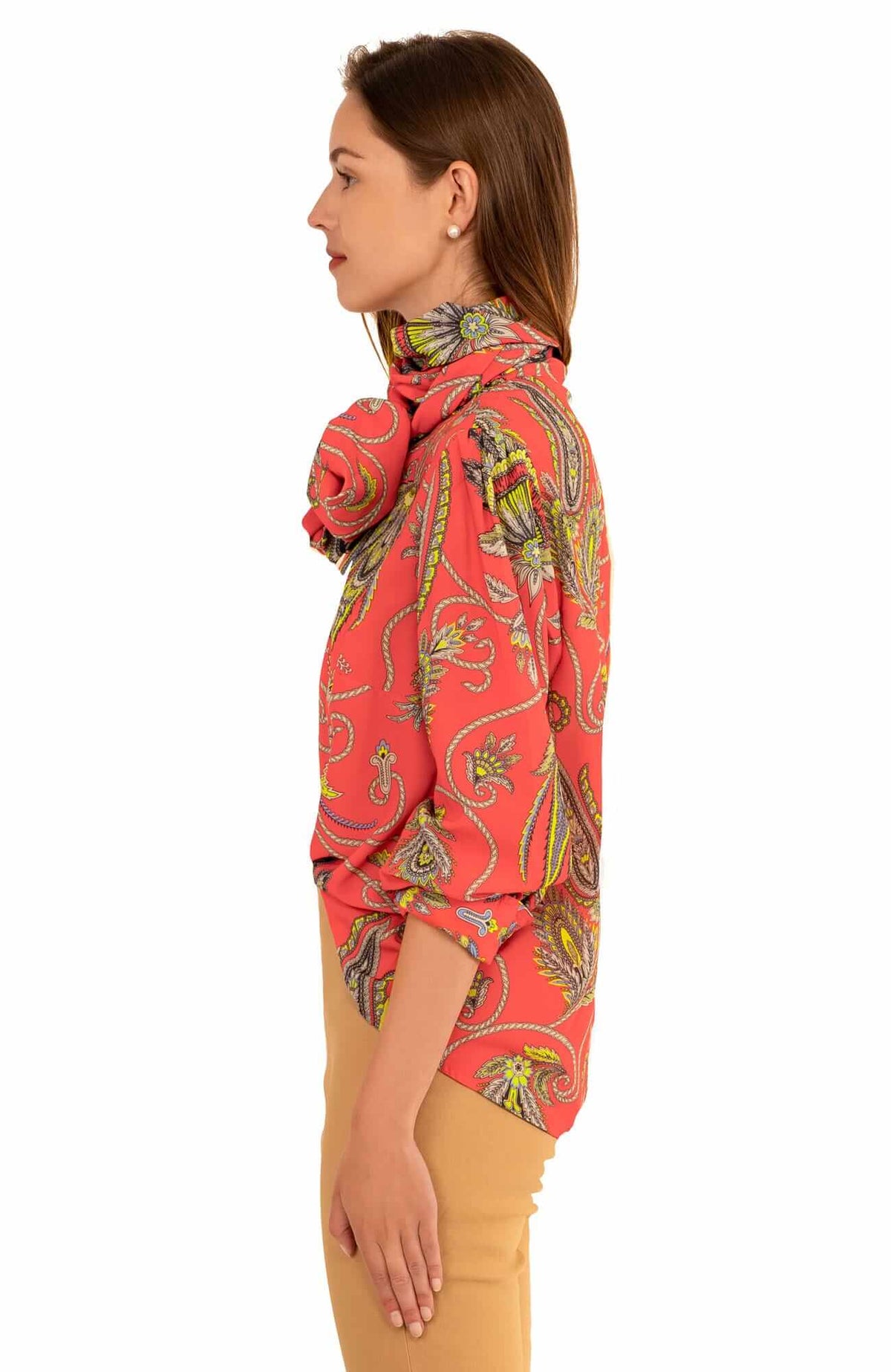 Billow Tie Blouse - Plume - Final Sale Coral