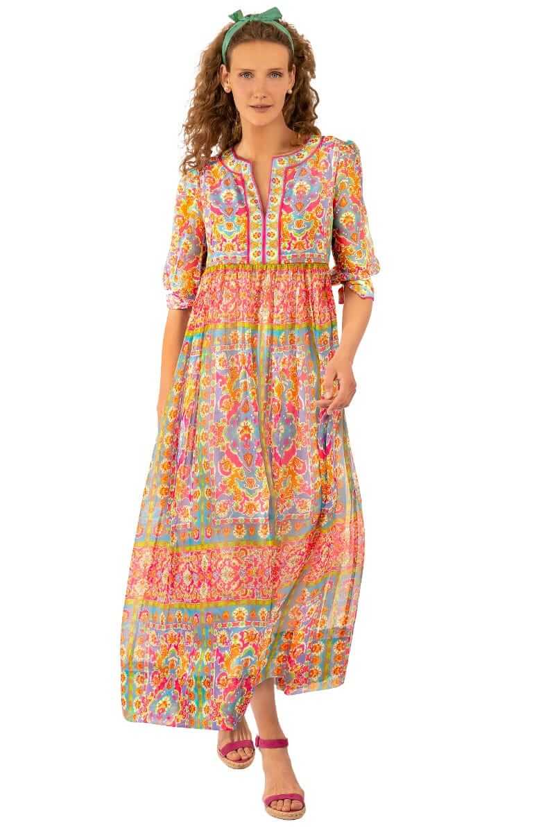 Borderline Maxi Dress - Watteau - Final Sale Turquoise