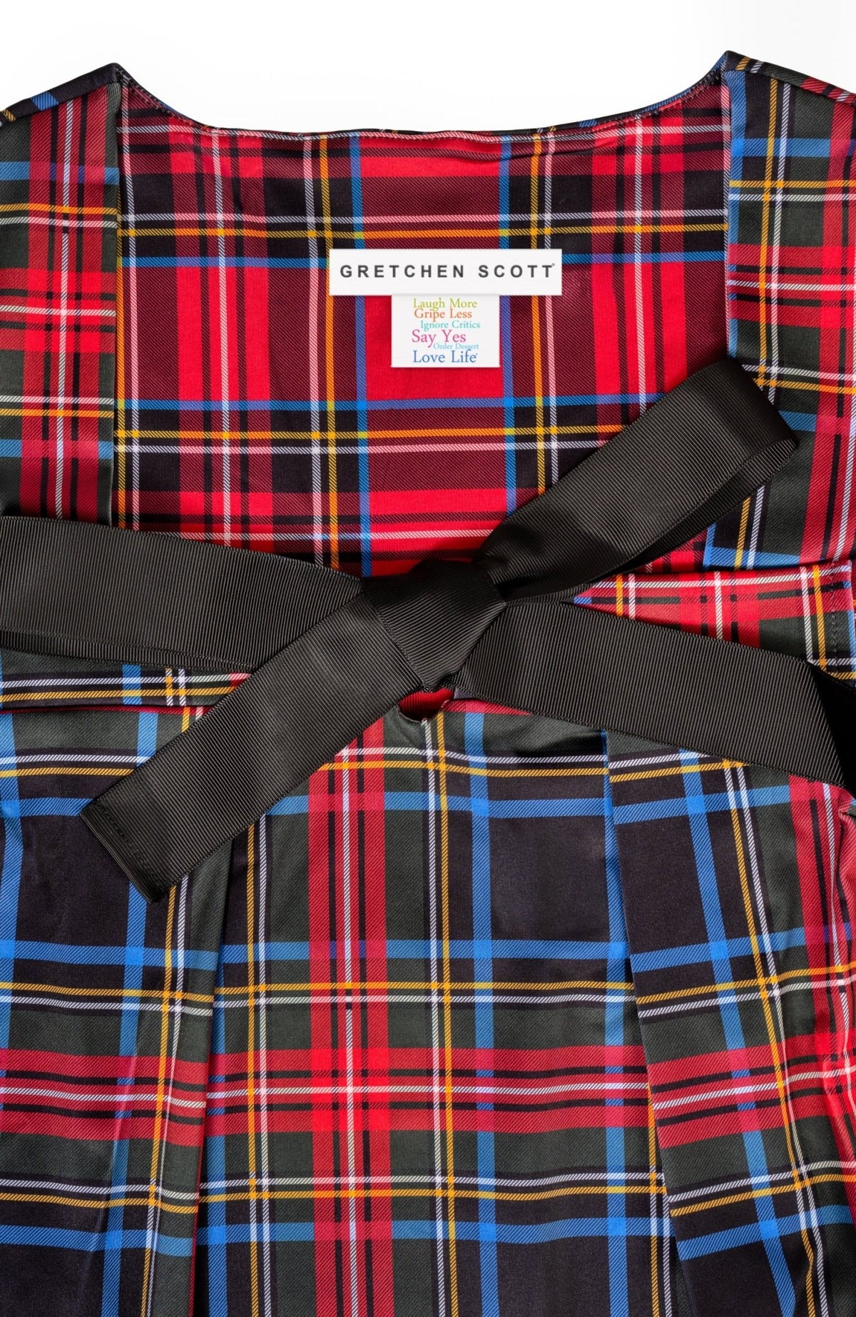 Bowtastic Dress - Stewart Plaid Black Multi