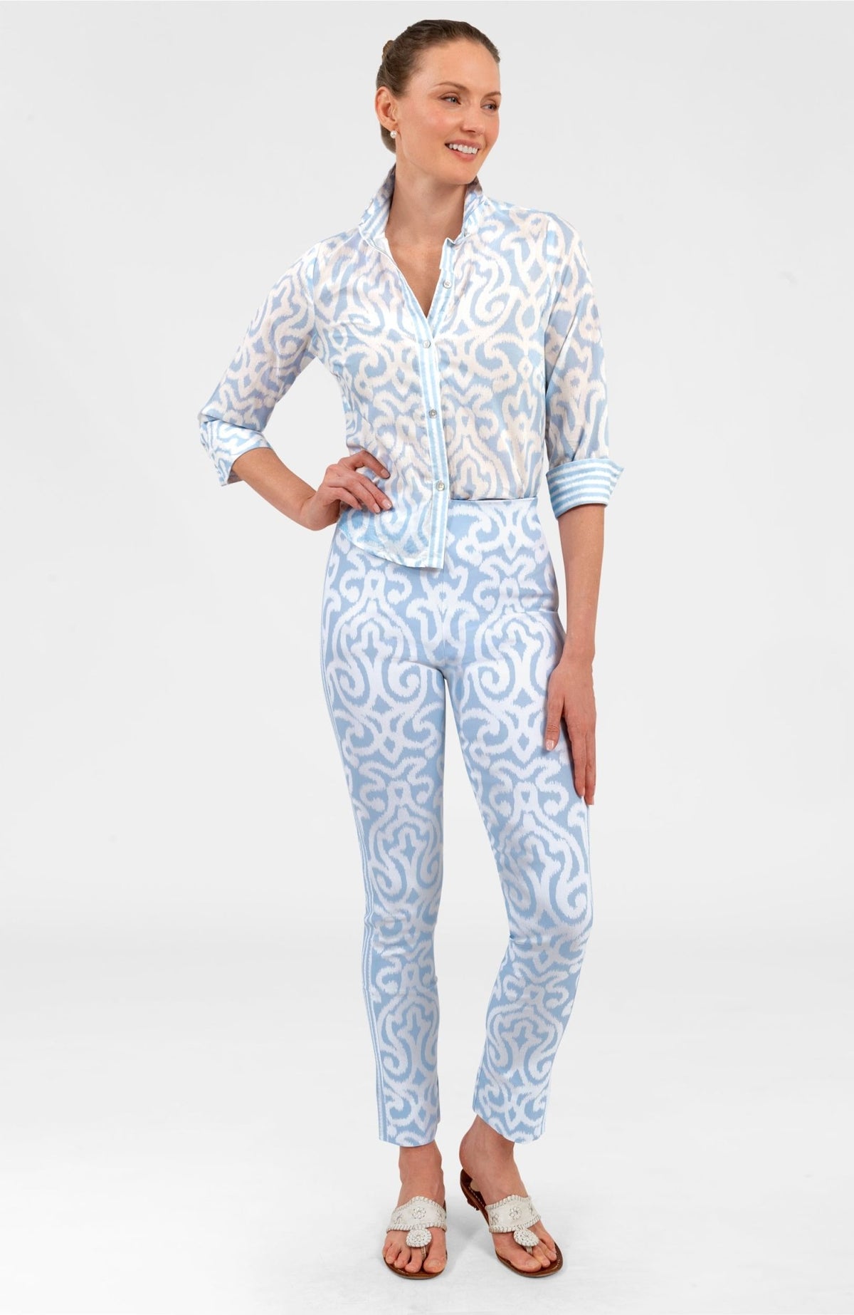 Ex-Boyfriend Cotton Shirt - Arabesque Light Blue