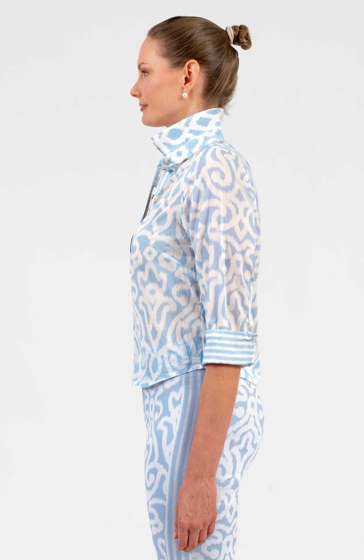 Ex-Boyfriend Cotton Shirt - Arabesque Light Blue