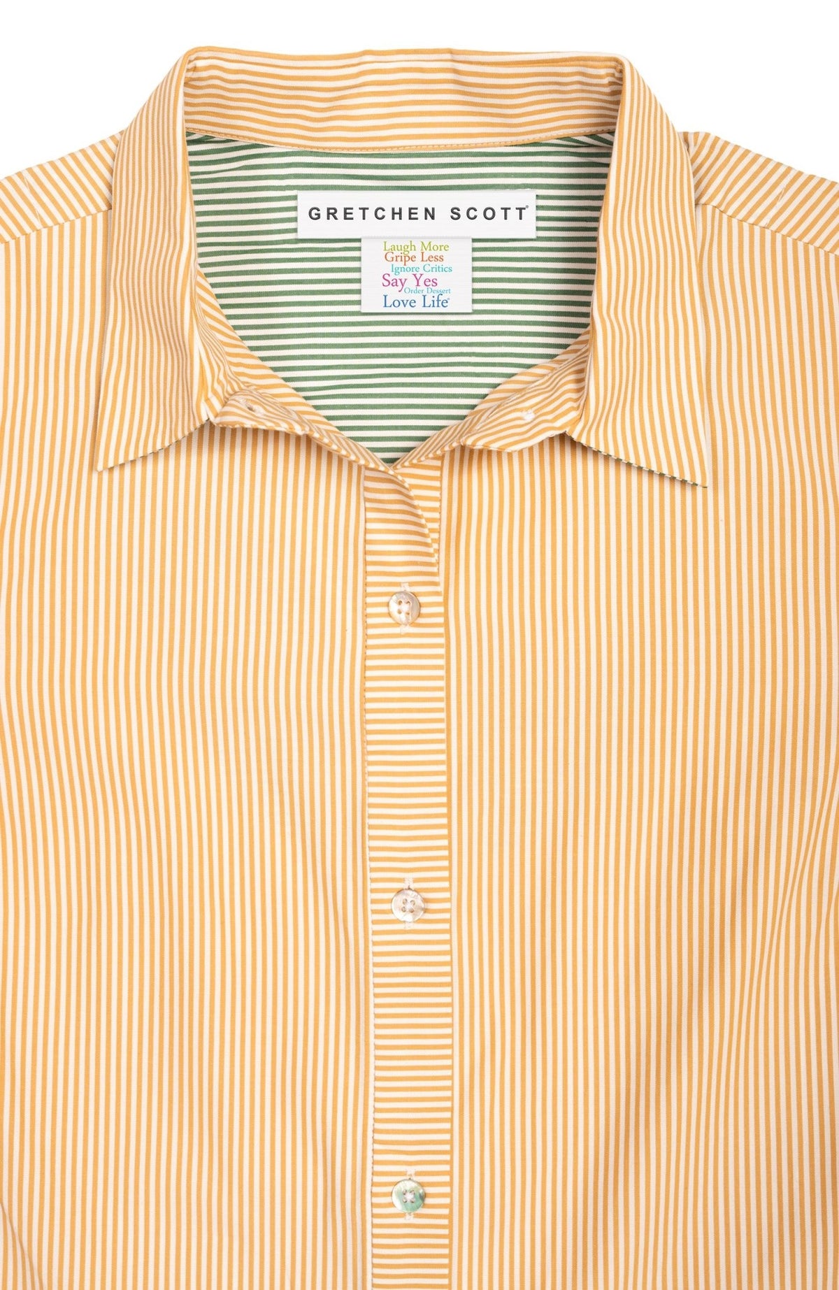 Boyfriend Cotton Shirt - Stripe Khaki