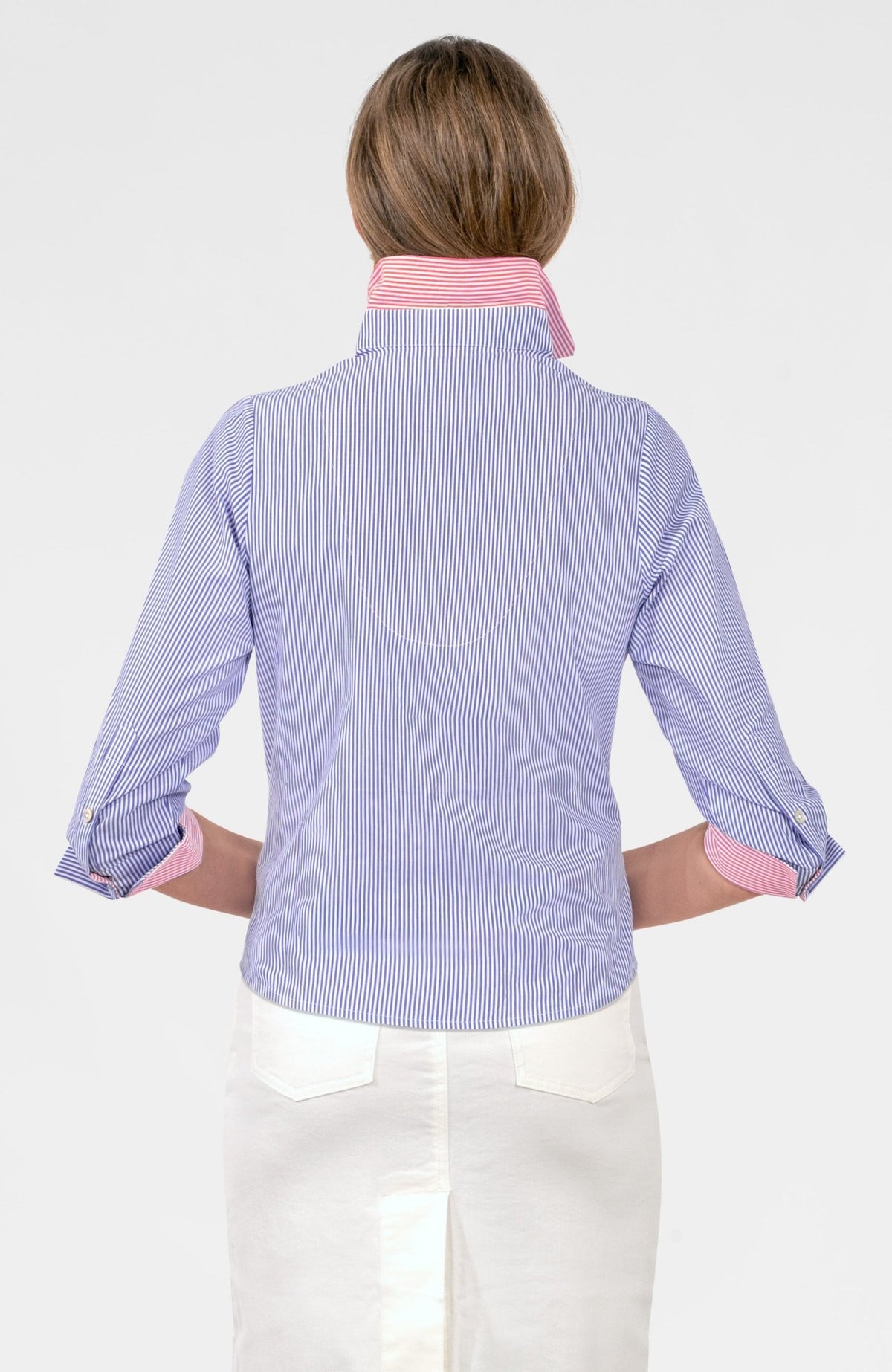 Boyfriend Cotton Shirt - Stripe Navy