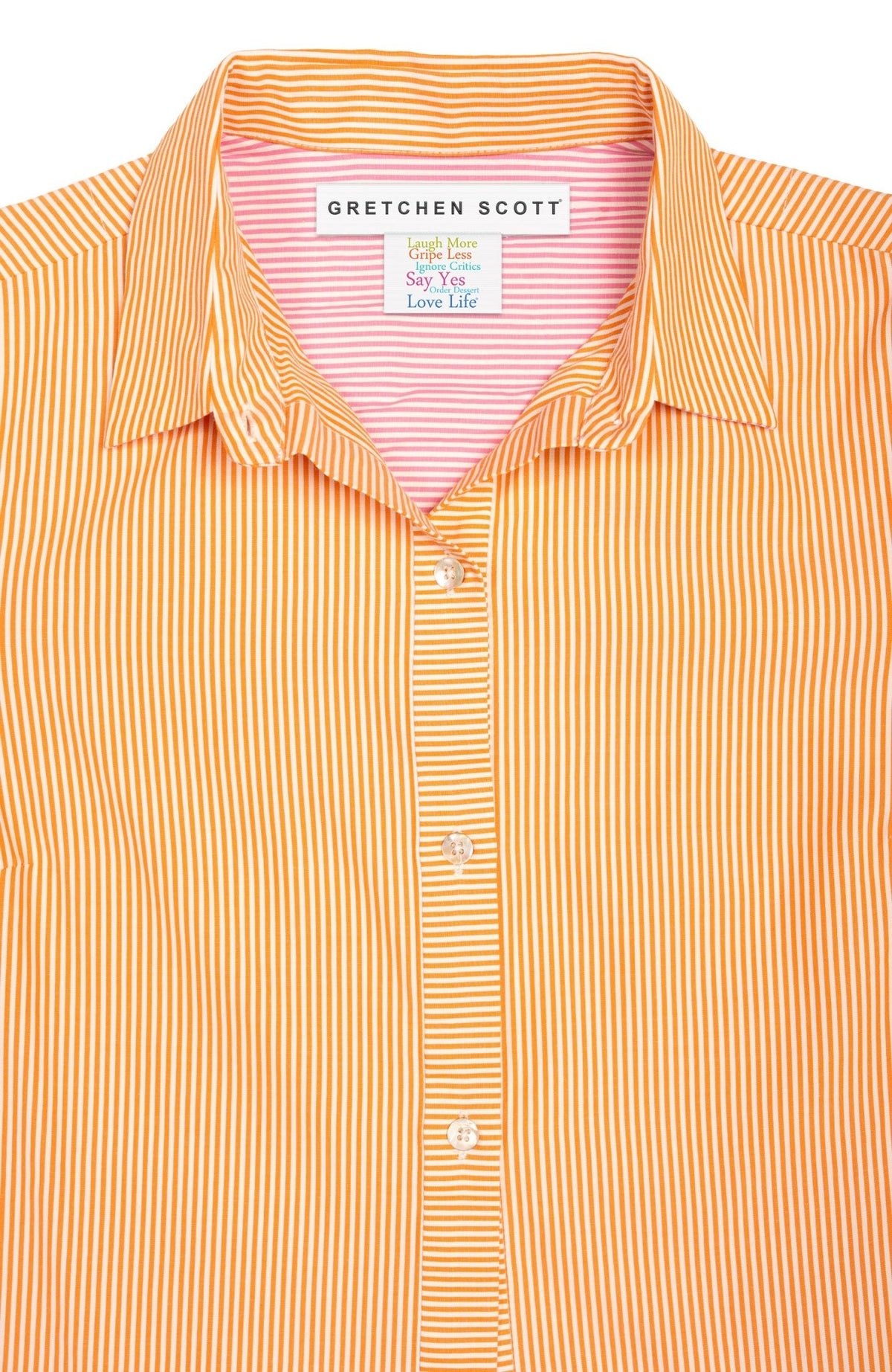 Boyfriend Cotton Shirt - Stripe Orange