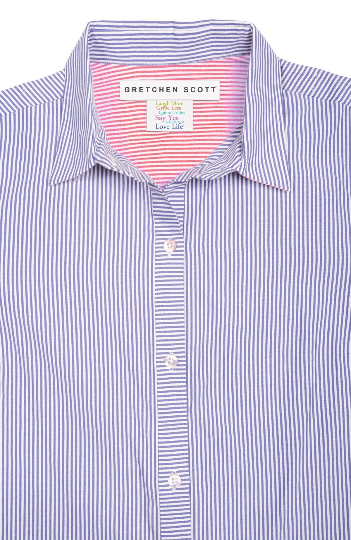 Boyfriend Cotton Shirt - Stripe Navy