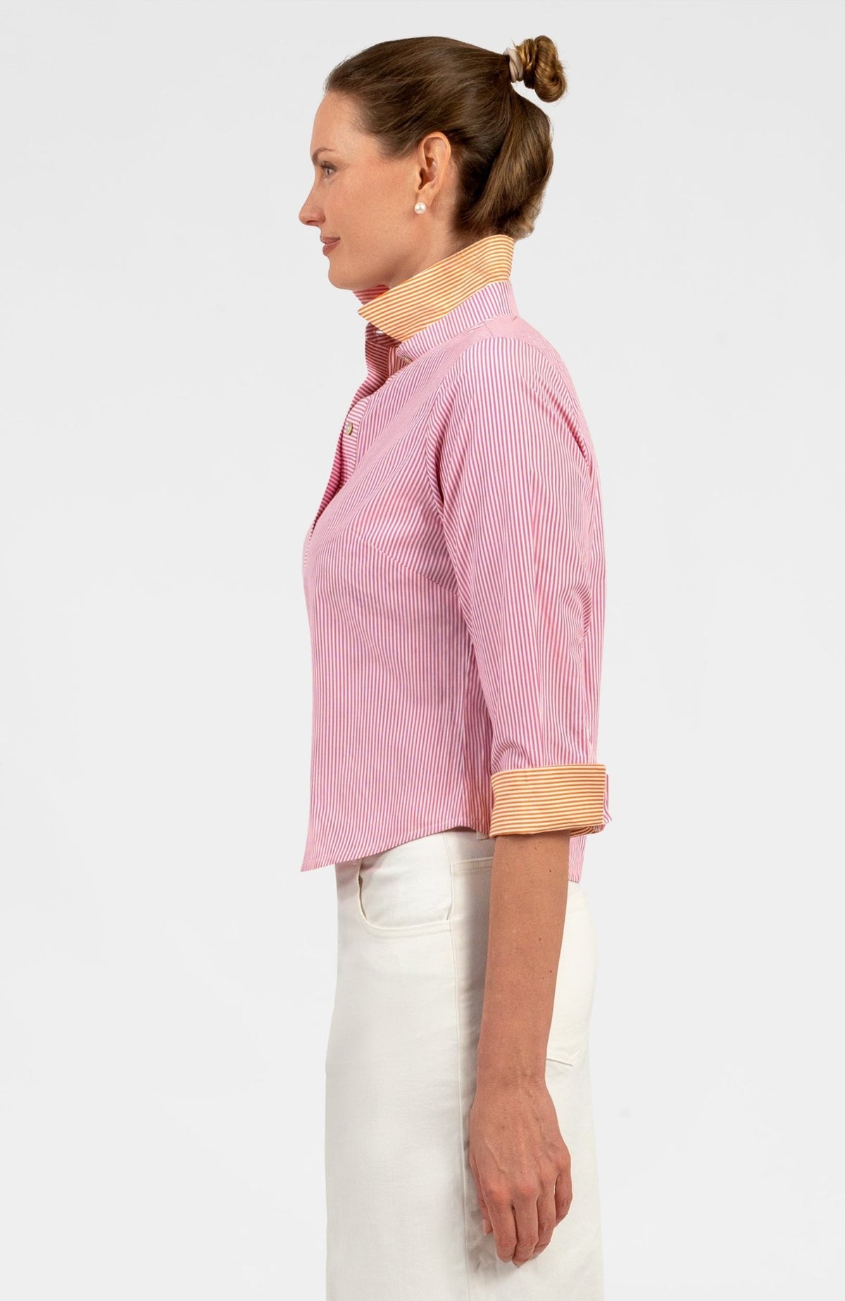 Boyfriend Cotton Shirt - Stripe Pink