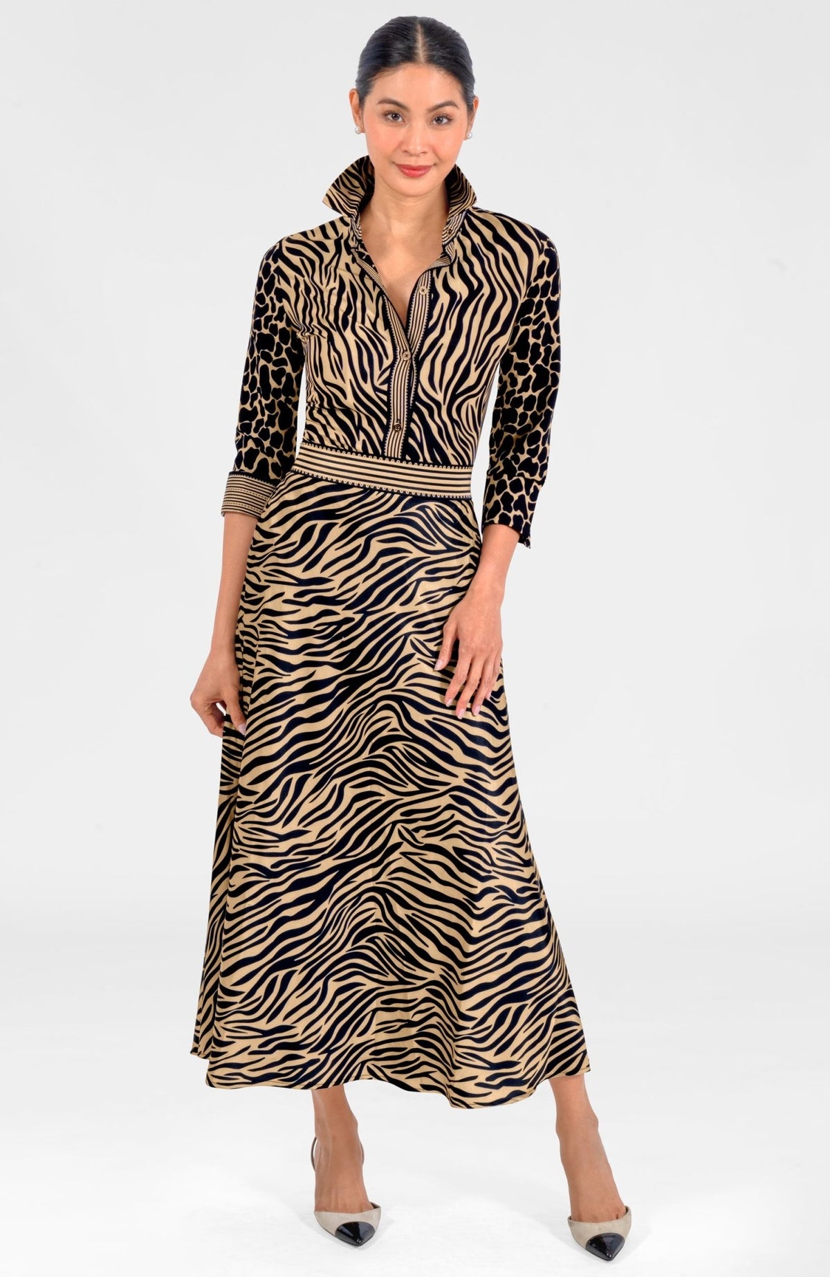 Boyfriend Shirt - Animal Instincts Zebra Khaki