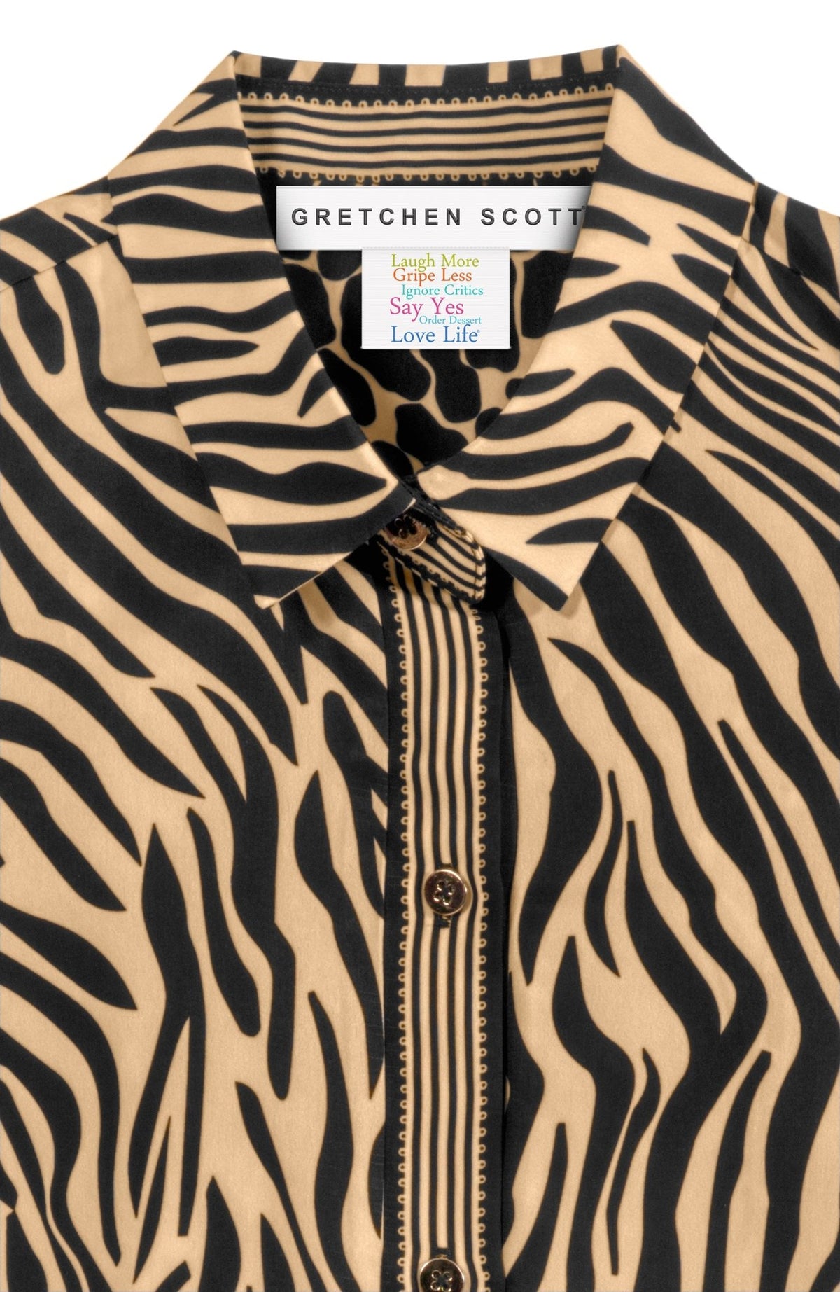 Boyfriend Shirt - Animal Instincts Zebra Khaki