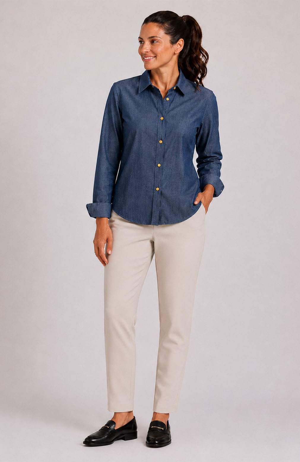 Boyfriend Shirt - Chambray - Gretchen Scott