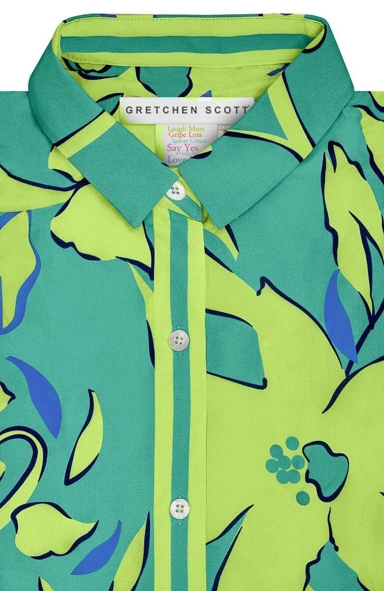 Boyfriend Shirt - Full Bloom - Final Sale Turquoise