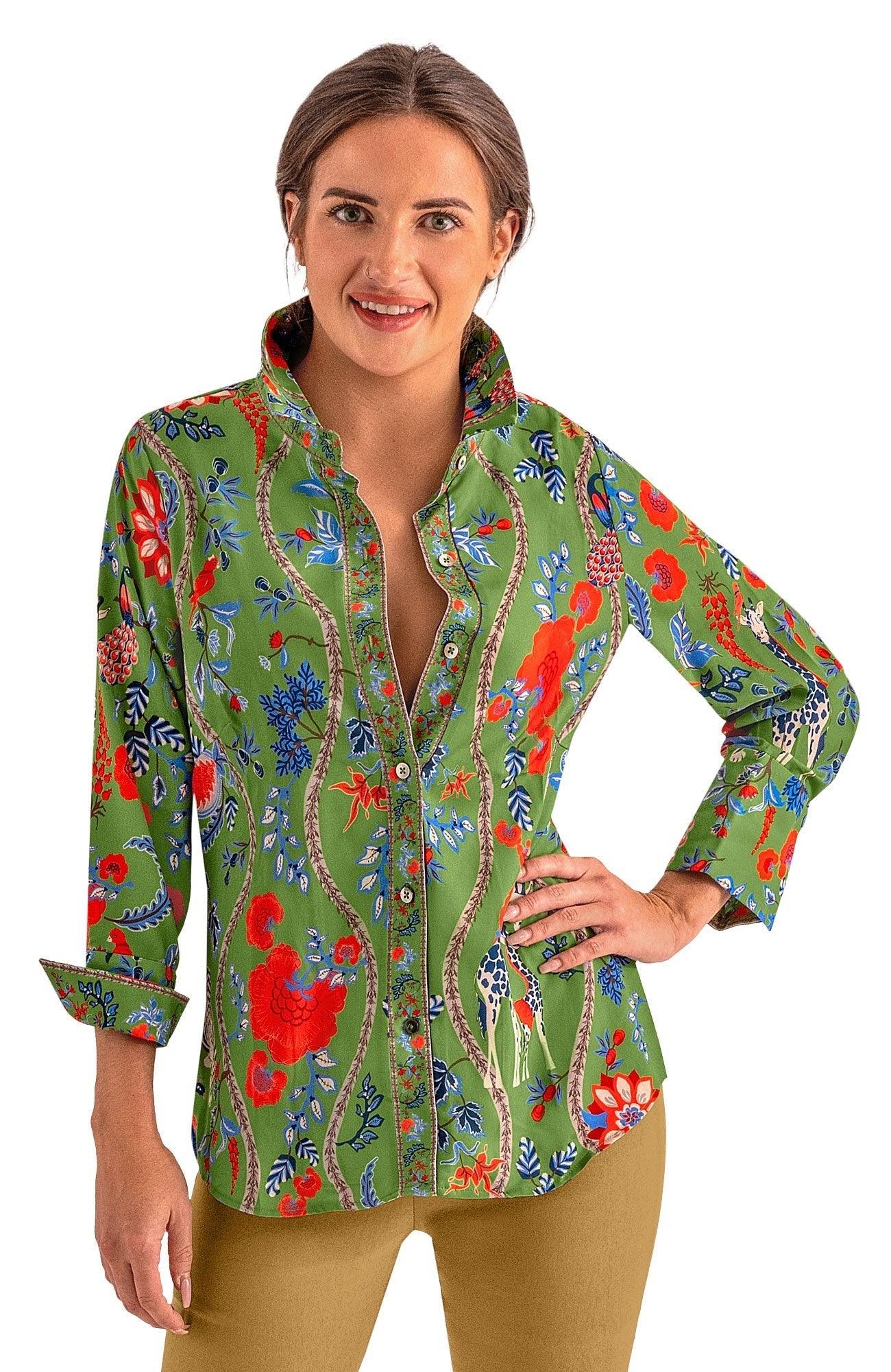 Boyfriend Shirt - Jungle Symphony - Final Sale Olive