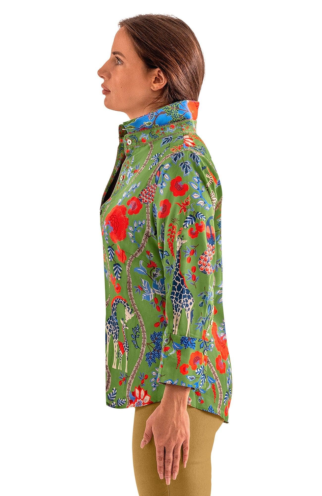 Boyfriend Shirt - Jungle Symphony - Final Sale Olive