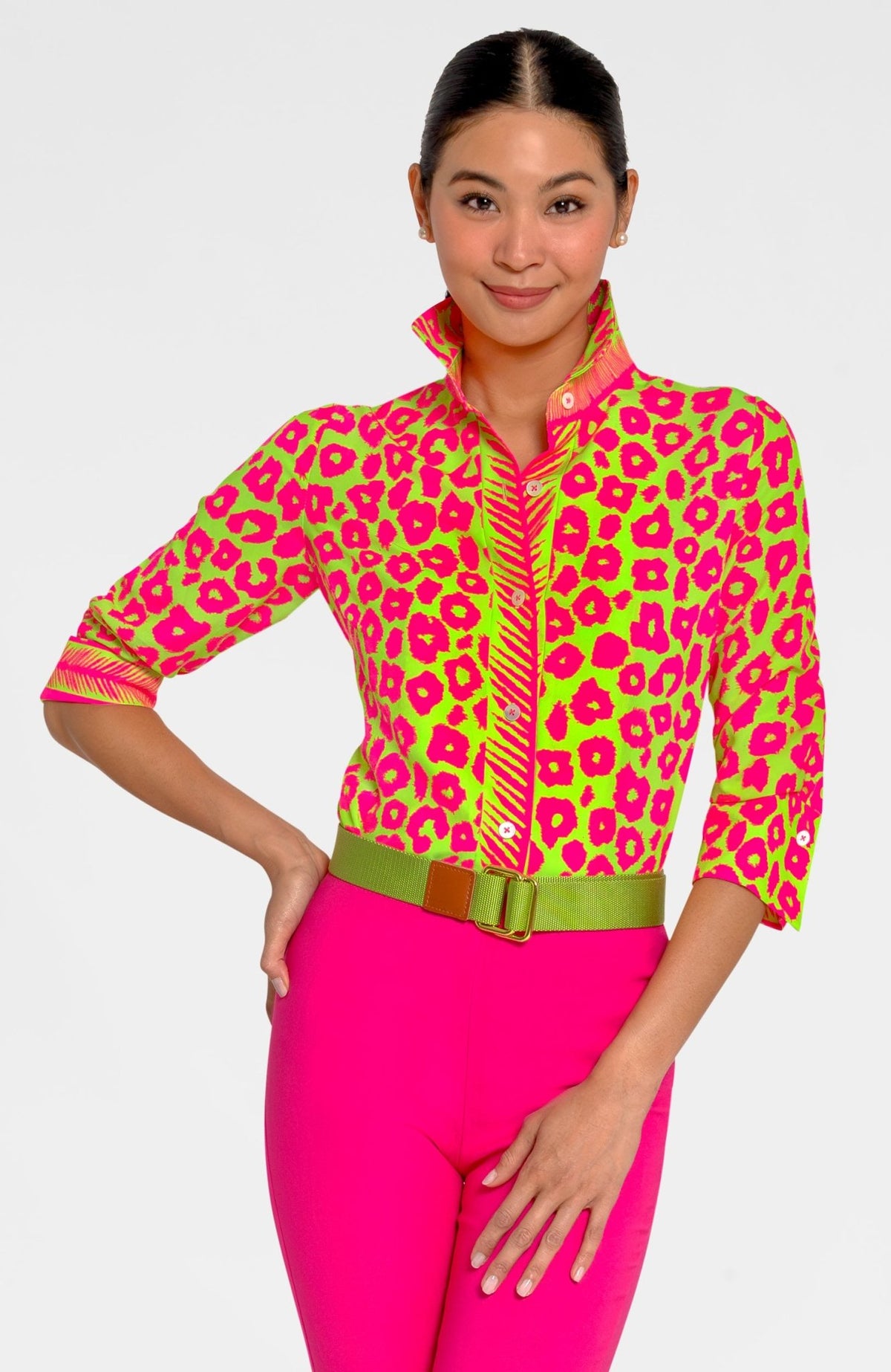 Boyfriend Shirt - Me Jane Lime Pink