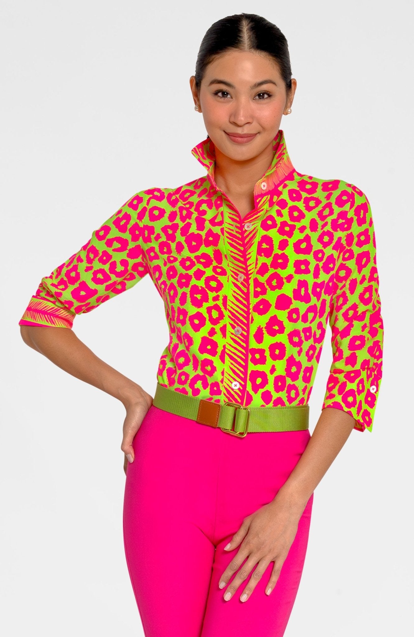 Boyfriend Shirt - Me Jane Lime Pink