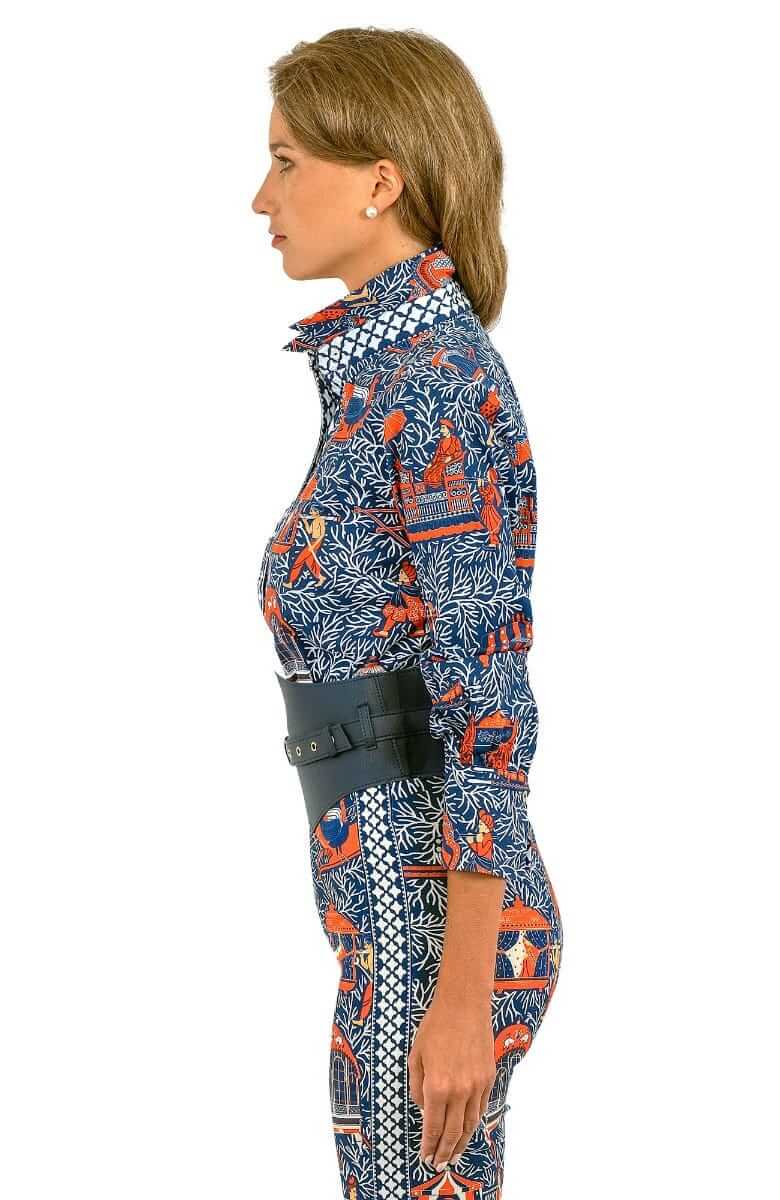 Boyfriend Shirt - Palanquin Party - Final Sale Navy