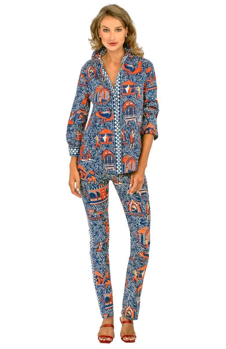 Boyfriend Shirt - Palanquin Party - Final Sale Navy