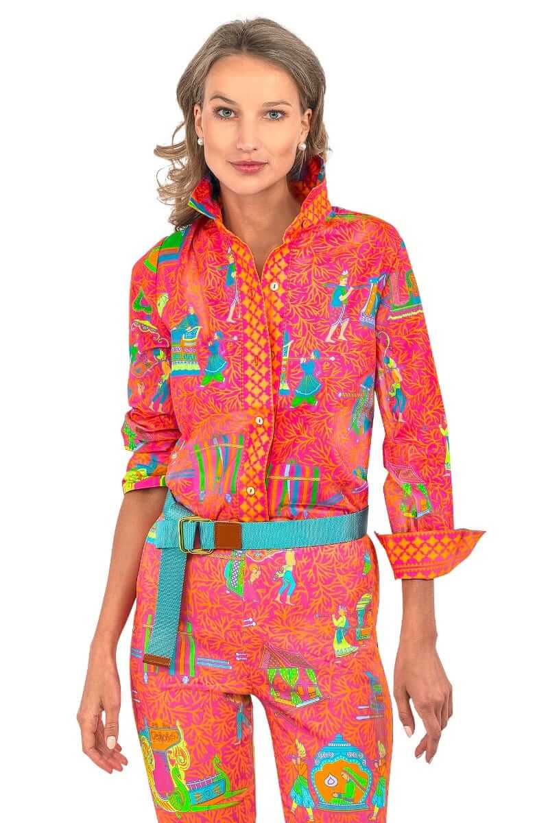 Boyfriend Shirt - Palanquin Party - Final Sale Pink