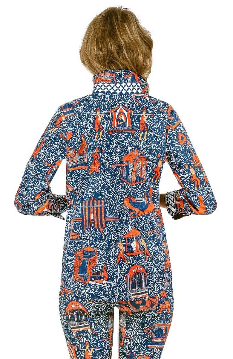 Boyfriend Shirt - Palanquin Party - Final Sale Navy