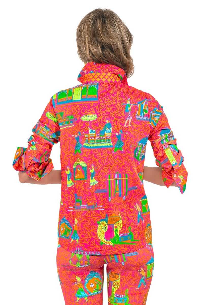 Boyfriend Shirt - Palanquin Party - Final Sale Pink