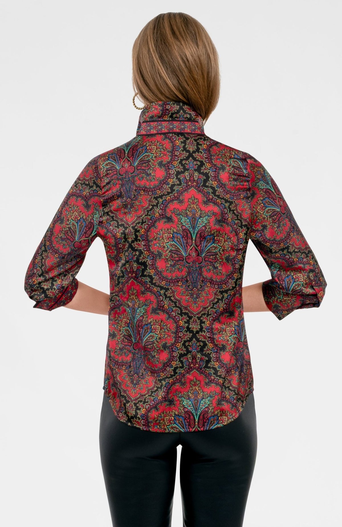 Boyfriend Shirt- Passion Paisley Black
