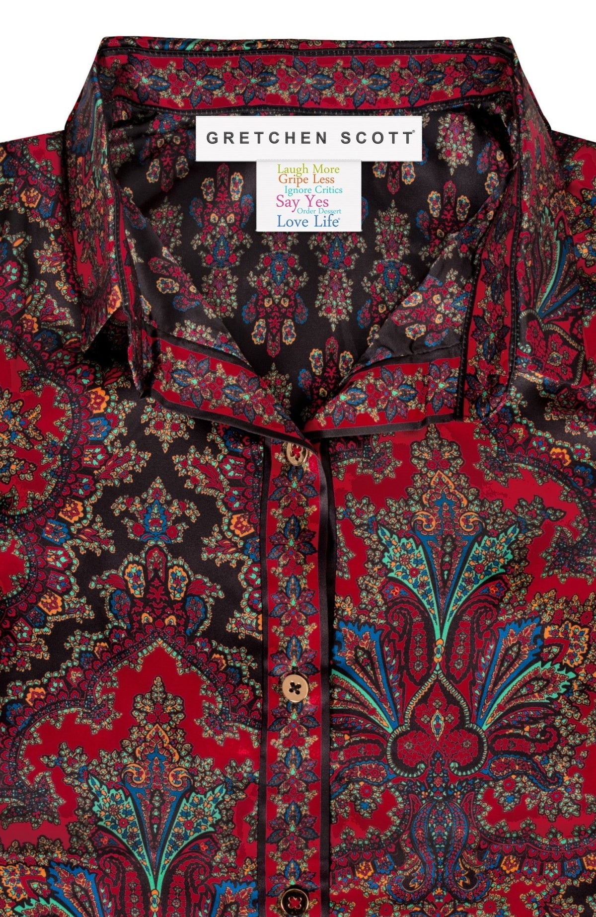 Boyfriend Shirt- Passion Paisley Black