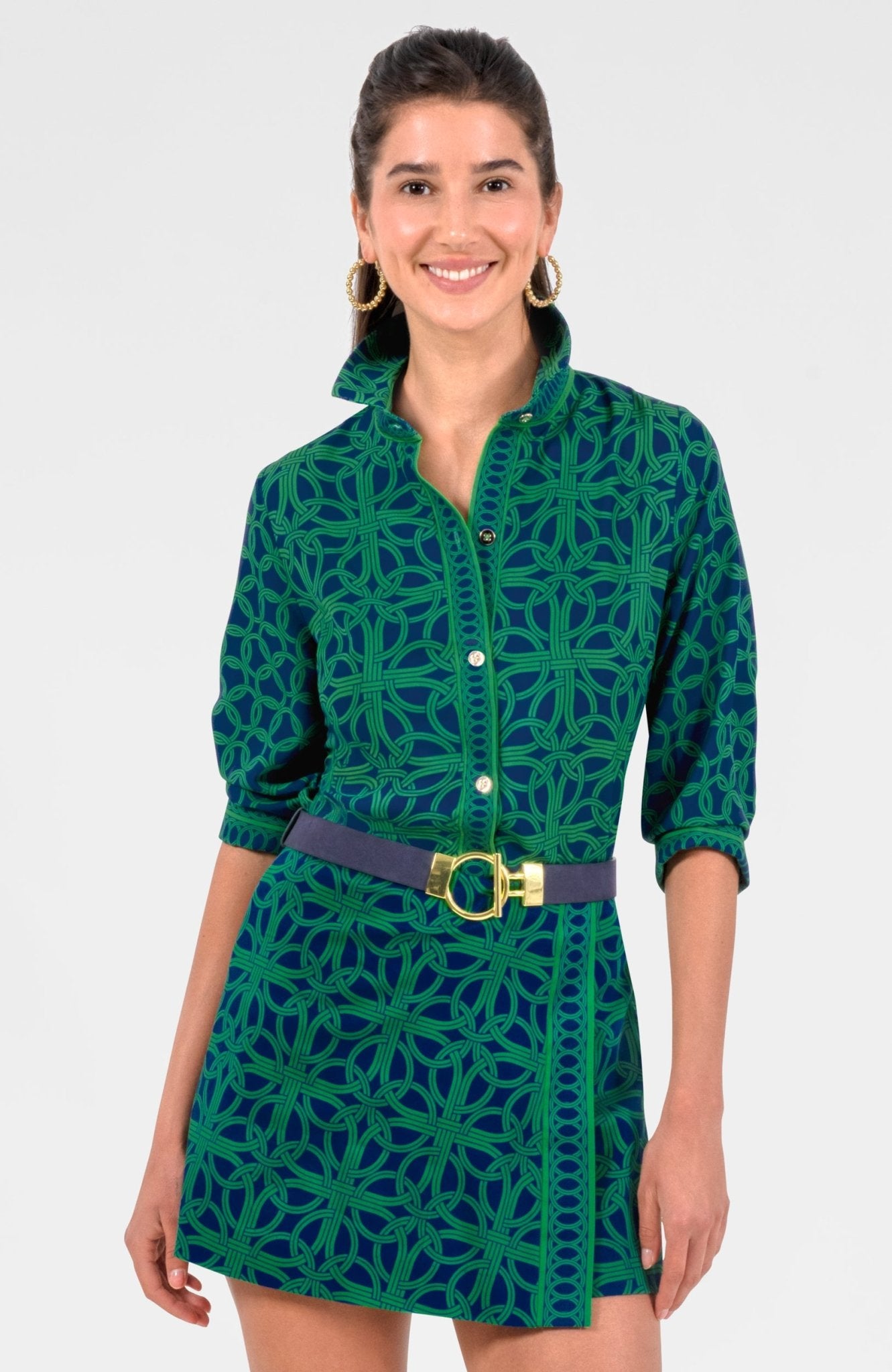 Boyfriend Shirt - Ring Toss Navy Kelly