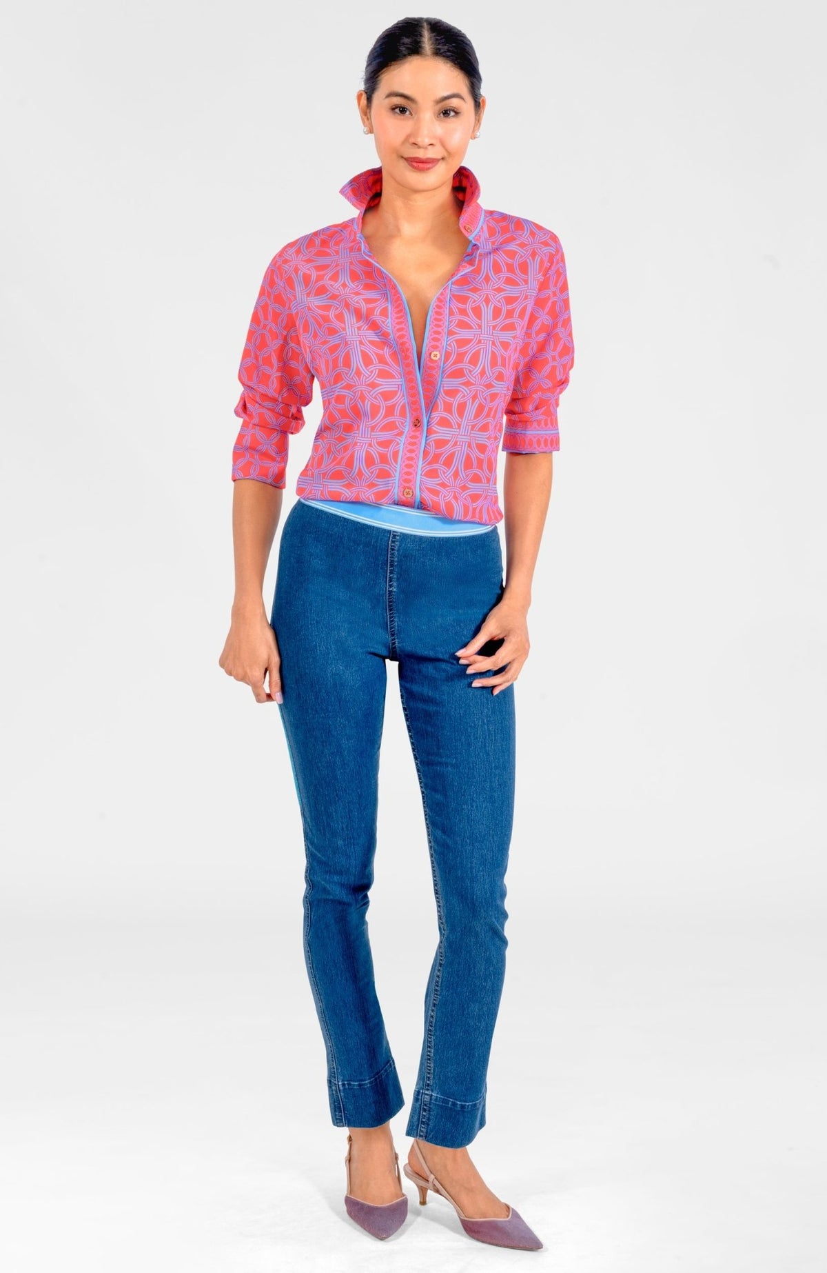 Boyfriend Shirt - Ring Toss Coral