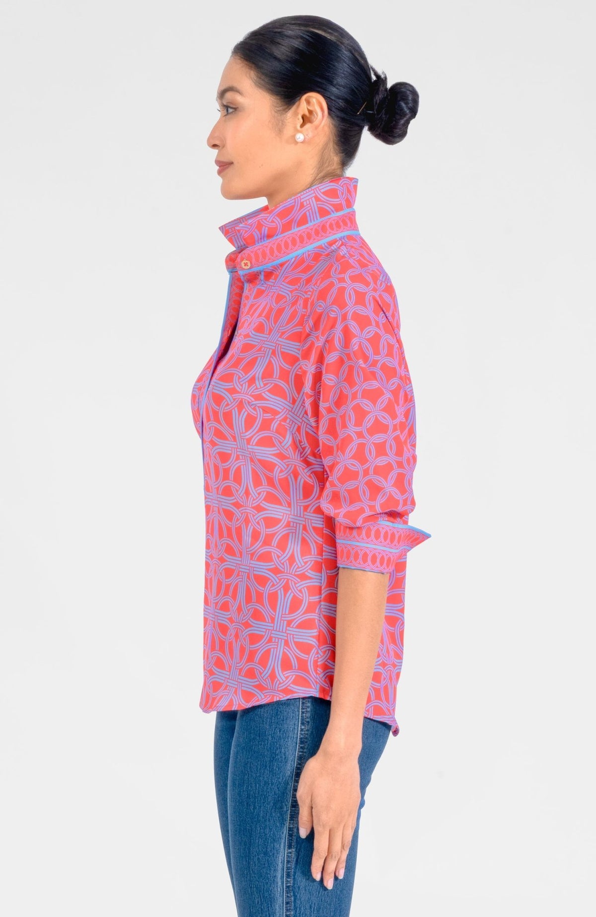 Boyfriend Shirt - Ring Toss Coral