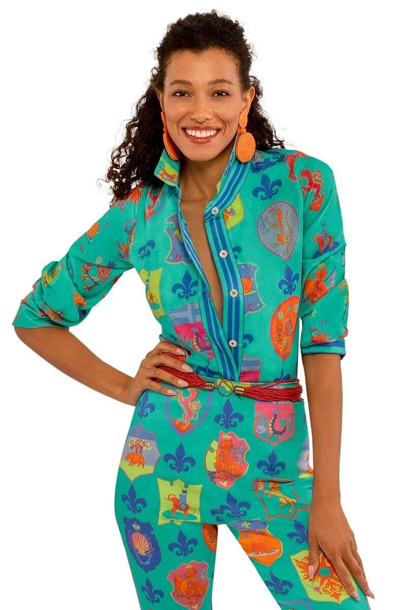 Boyfriend Shirt - Siena - Final Sale Turquoise