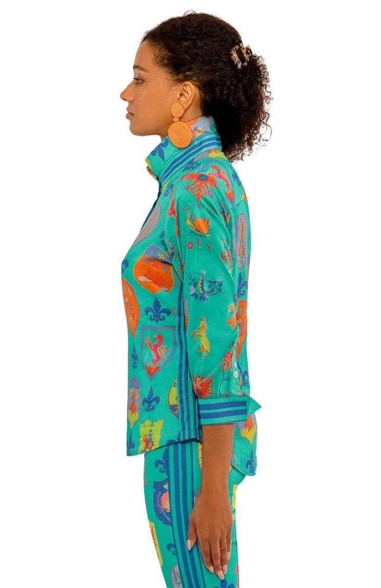 Boyfriend Shirt - Siena - Final Sale Turquoise