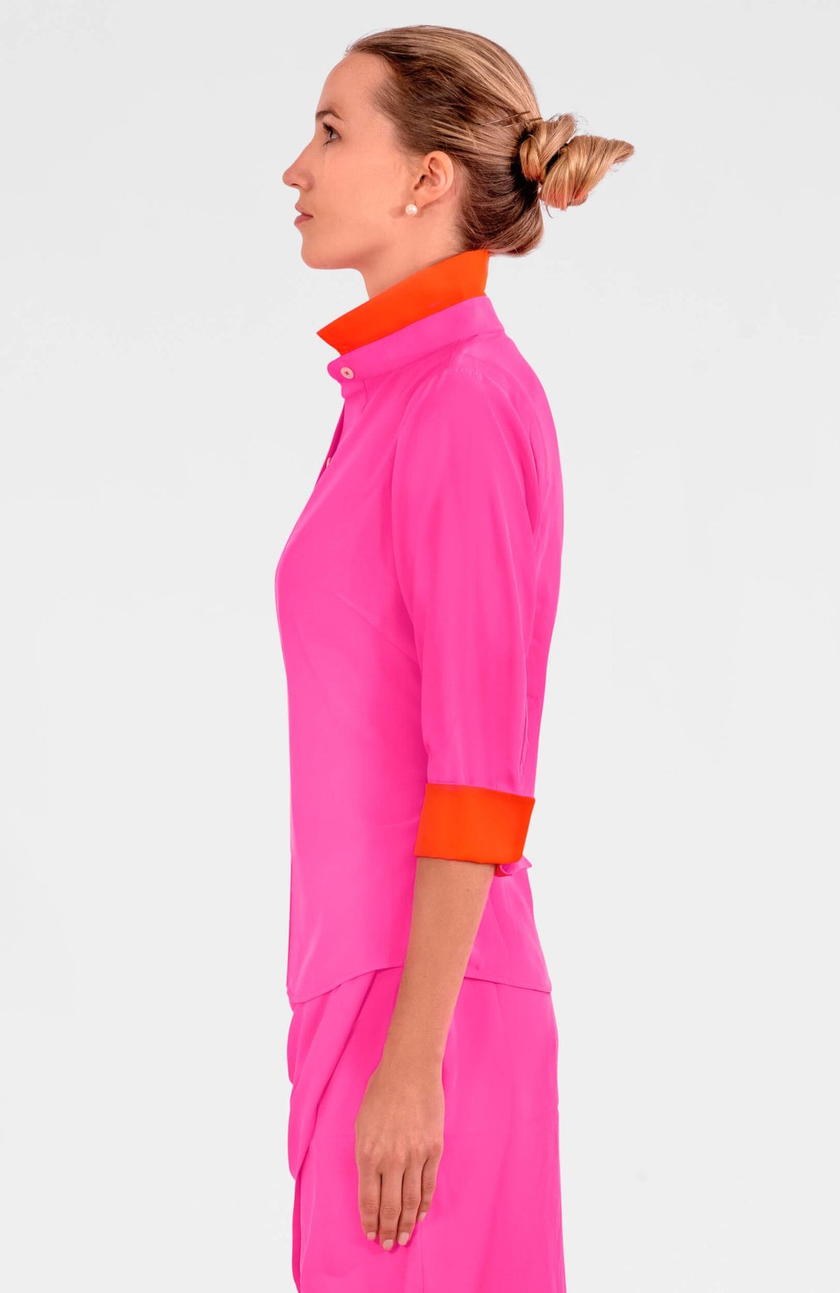 Boyfriend Shirt - Silky Heaven Shocking Pink