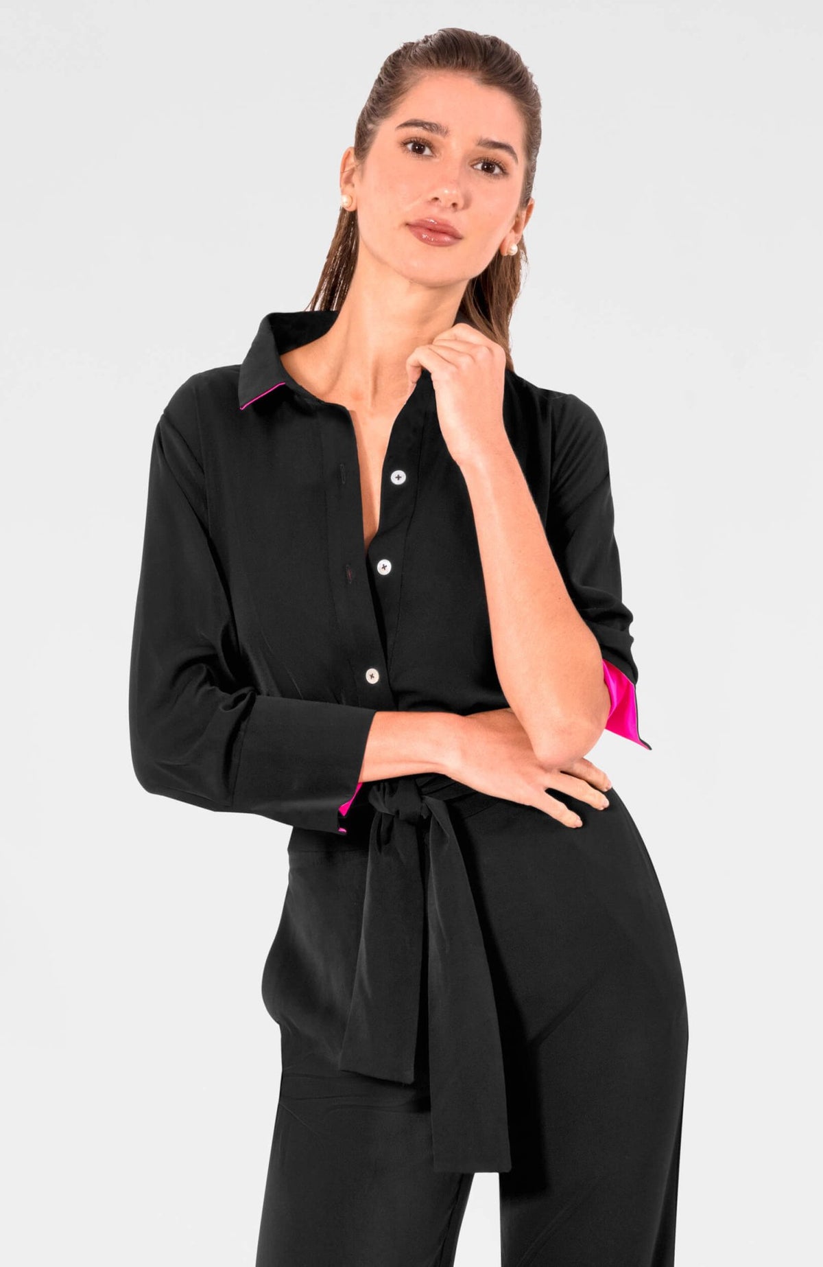 Boyfriend Shirt - Silky Heaven Black
