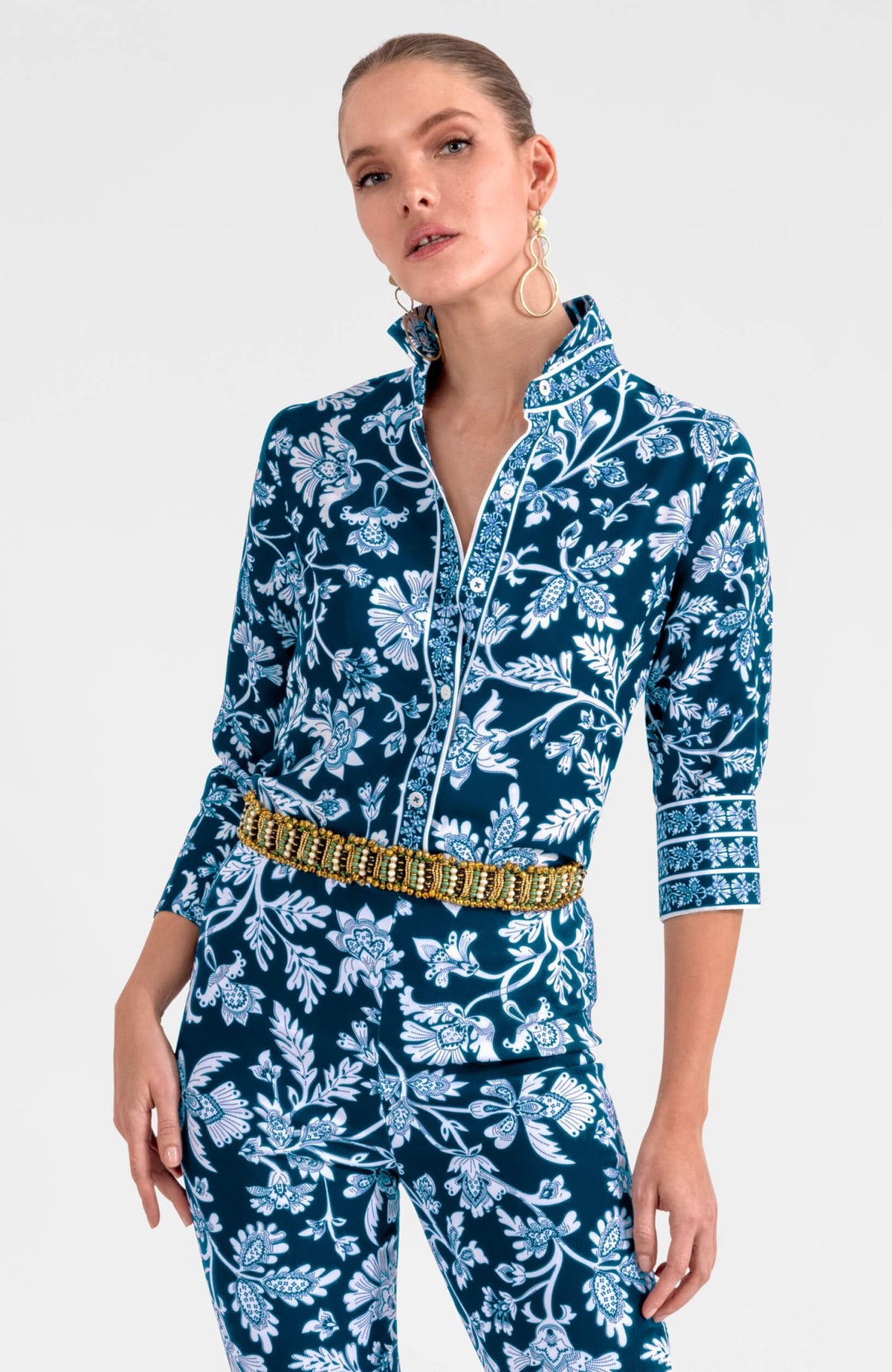 Boyfriend Shirt - Stunning Stippling Navy