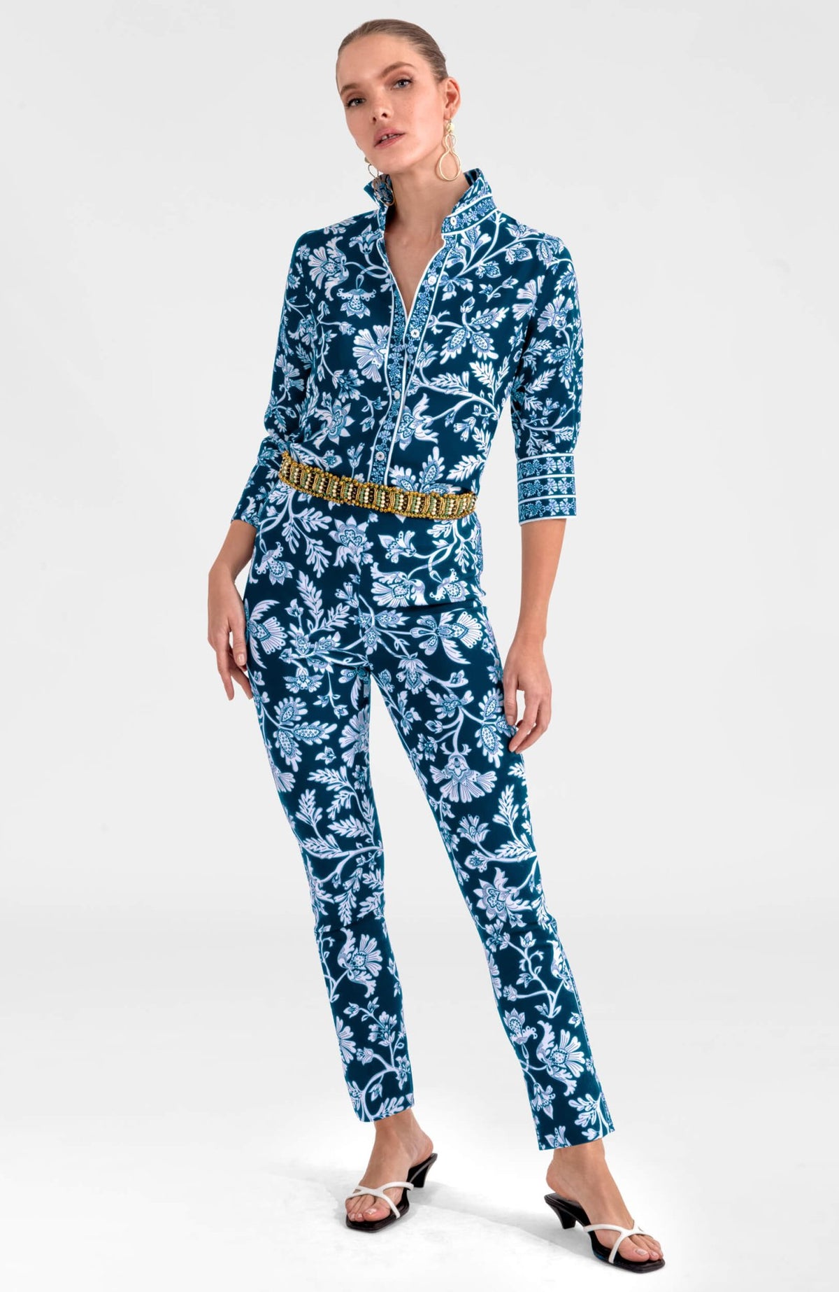 Boyfriend Shirt - Stunning Stippling Navy