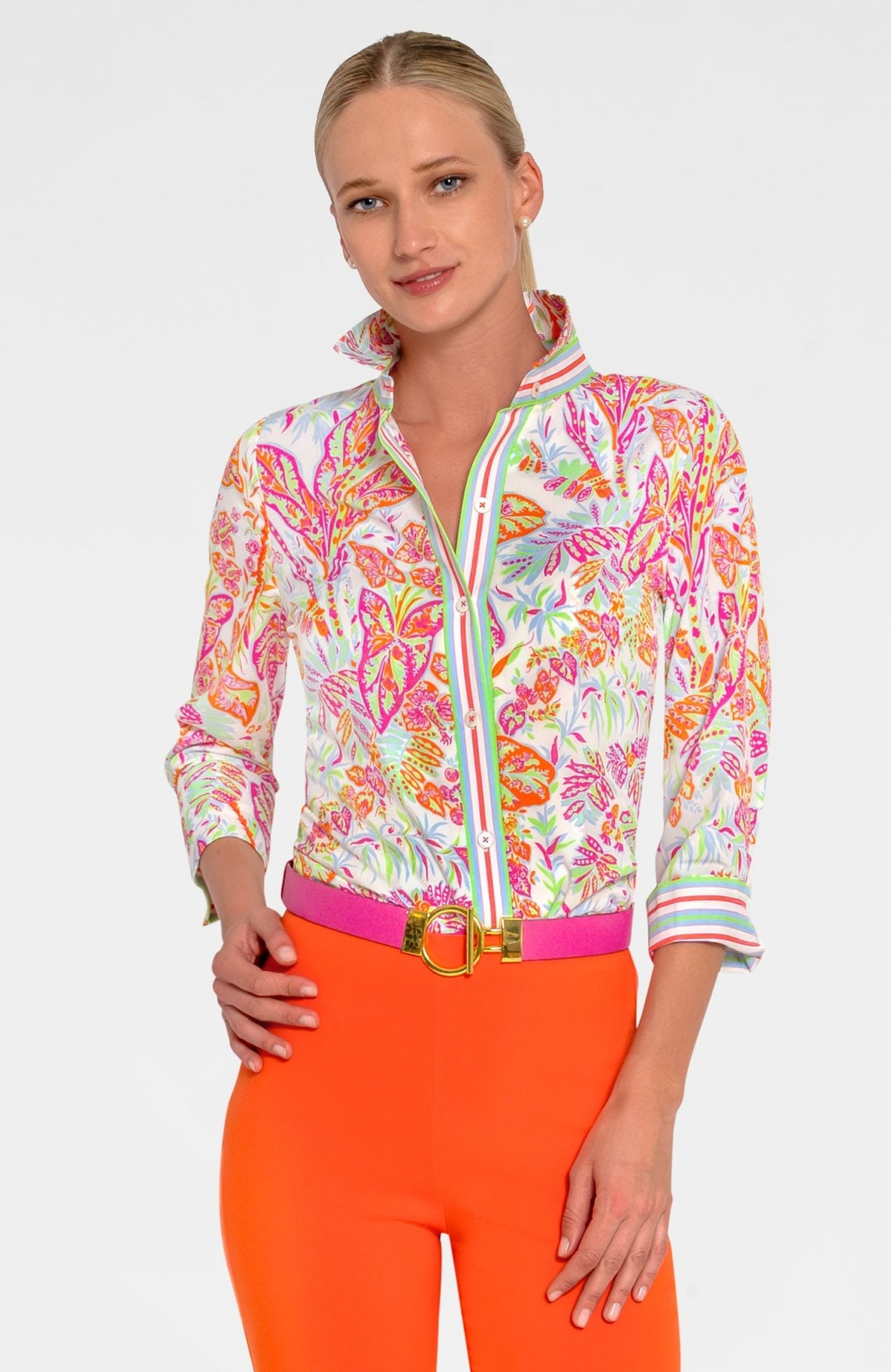 Boyfriend Shirt - Vintage Vines Brights
