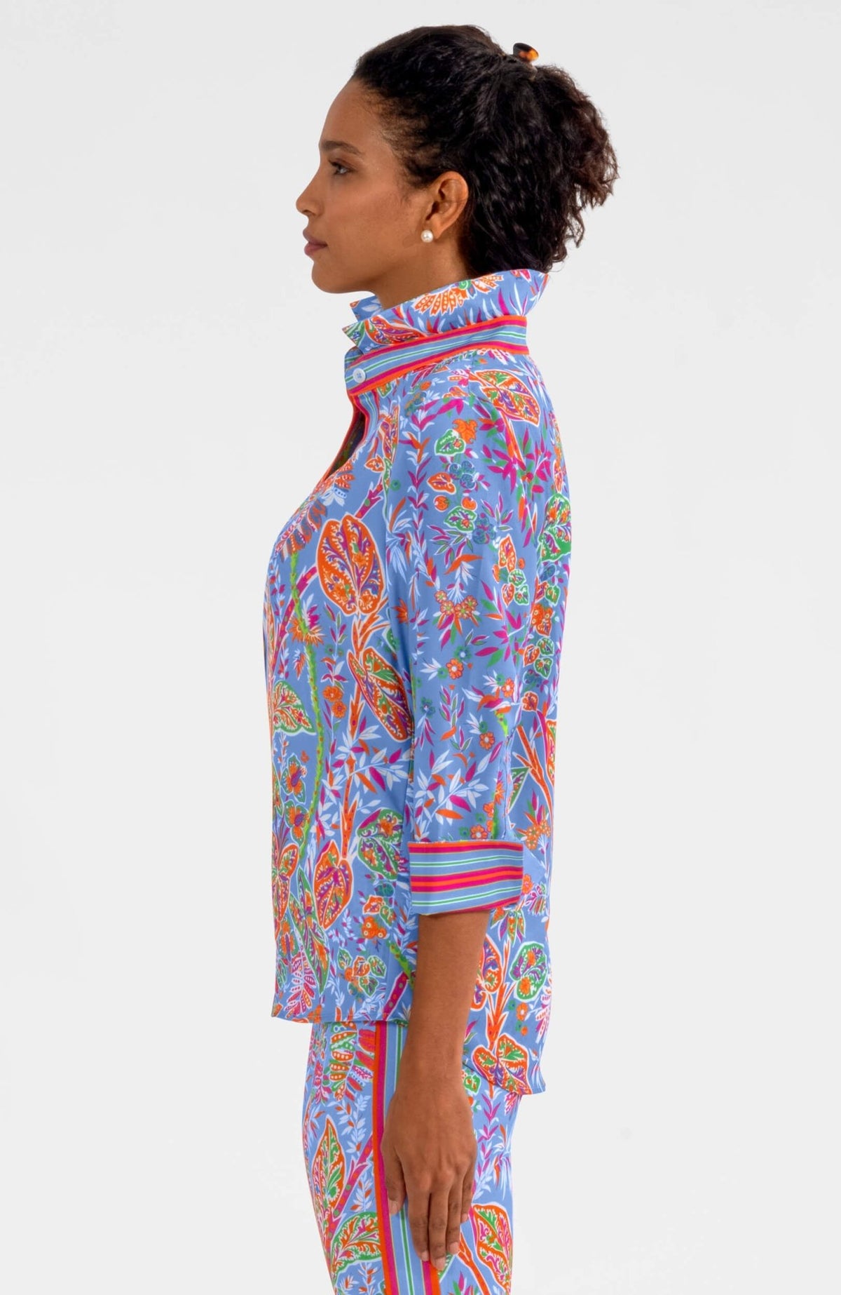 Boyfriend Shirt - Vintage Vines Peri