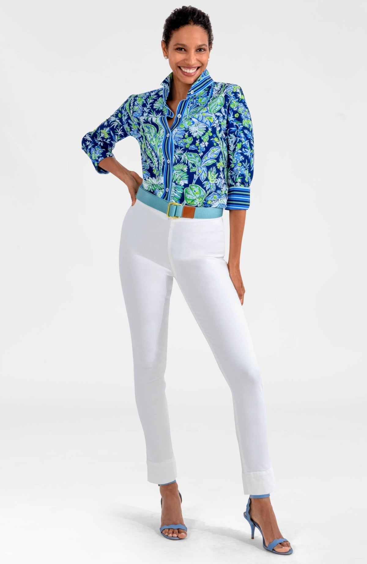 Boyfriend Shirt - Vintage Vines Navy