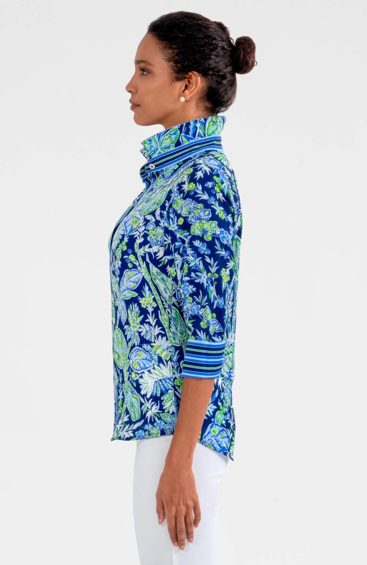 Boyfriend Shirt - Vintage Vines Navy