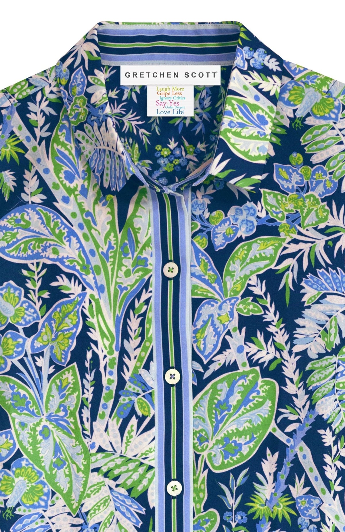 Boyfriend Shirt - Vintage Vines Navy