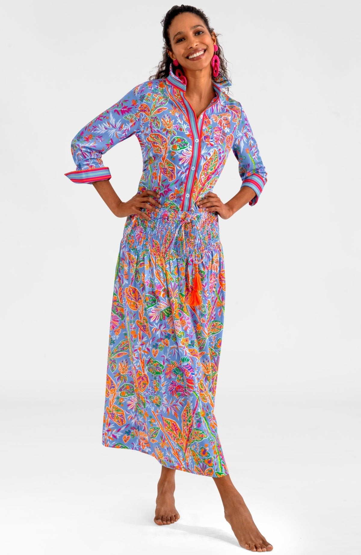 Boyfriend Shirt - Vintage Vines Peri