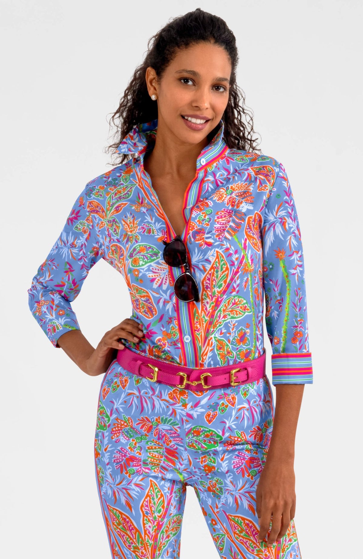 Boyfriend Shirt - Vintage Vines Peri