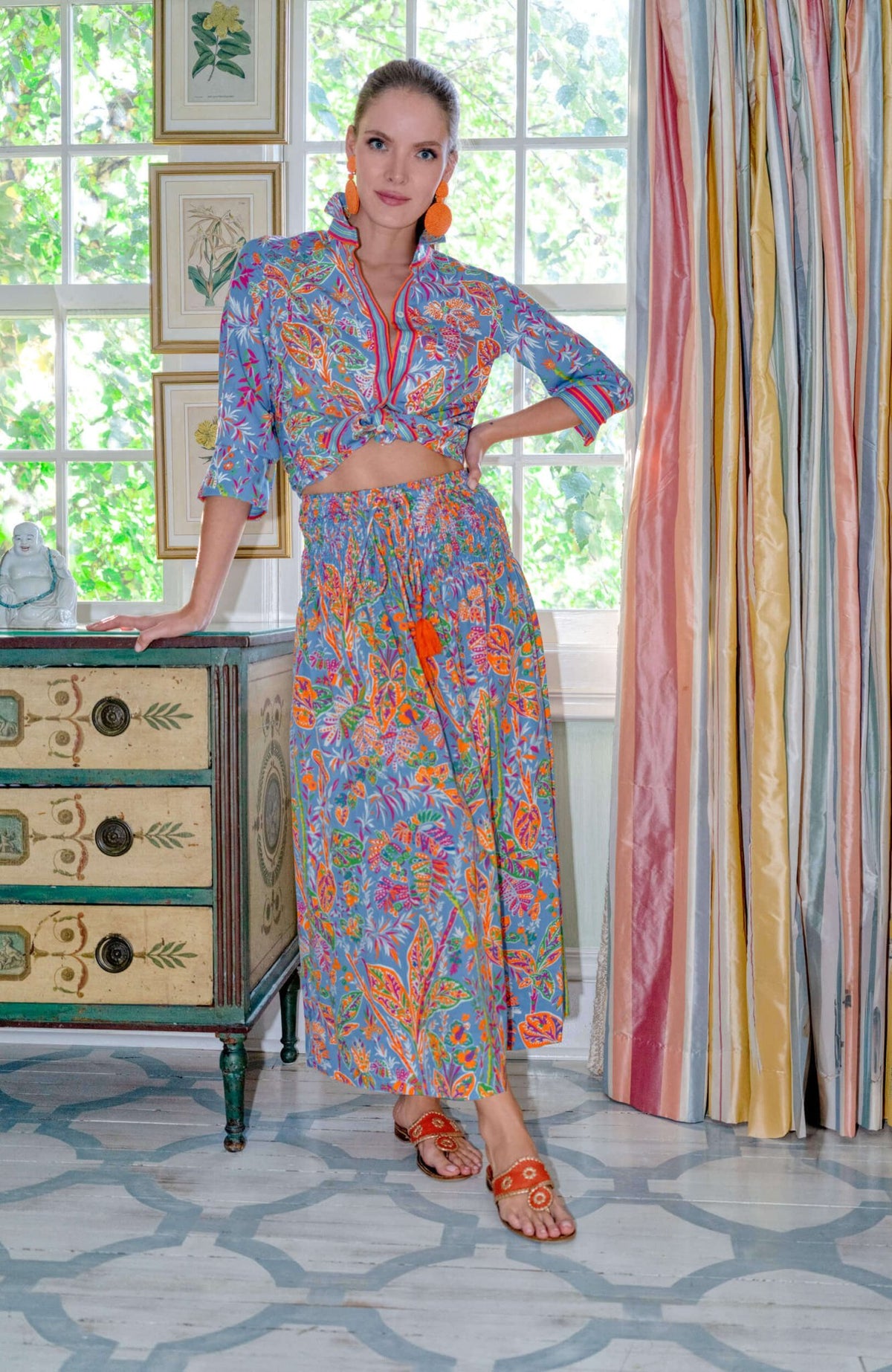 Boyfriend Shirt - Vintage Vines Peri