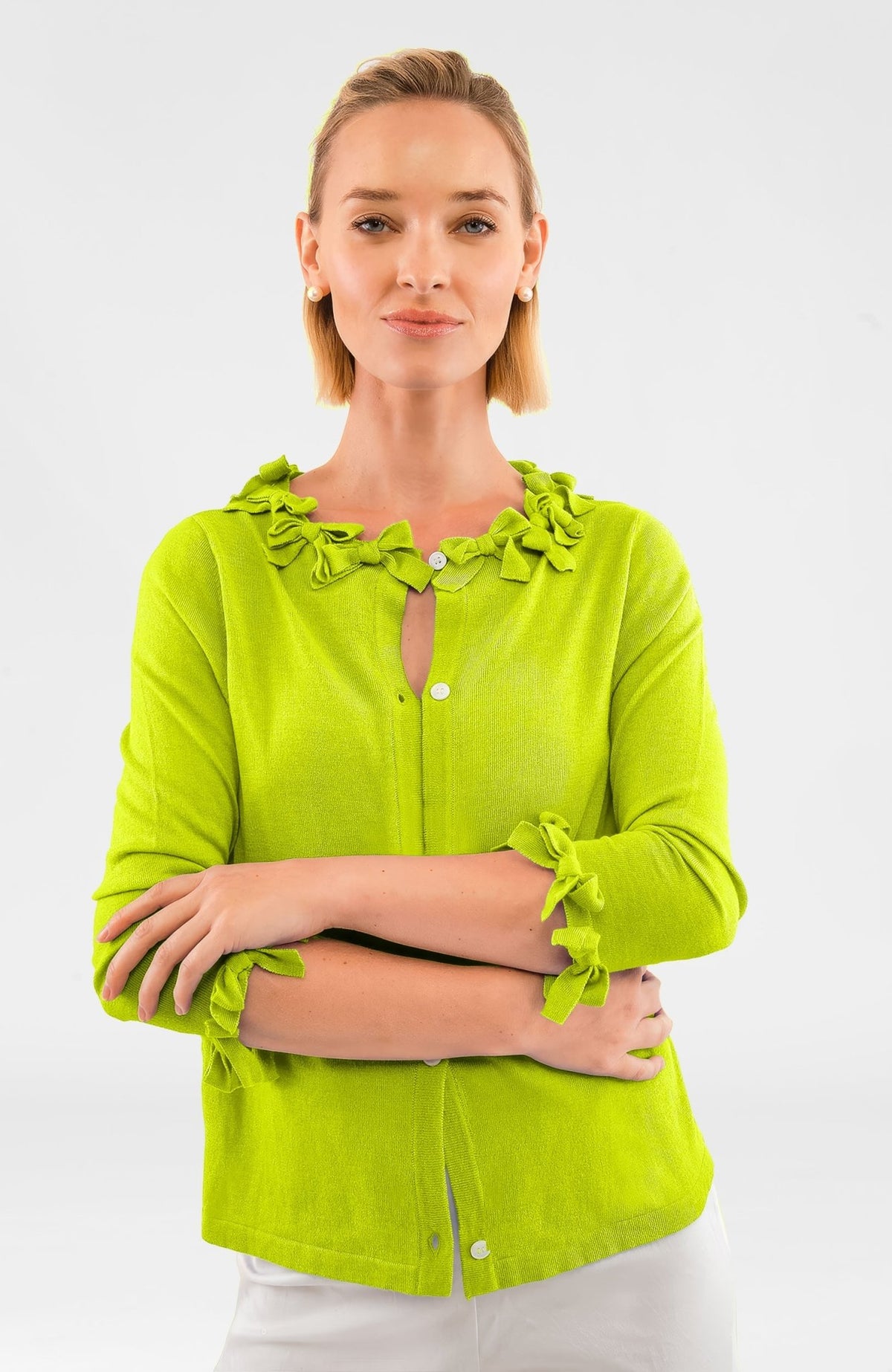 Breakfast at Tiffany's Cardigan - Final Sale Lime